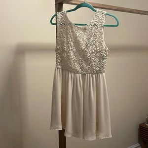 Cream/ white lace tank dress
